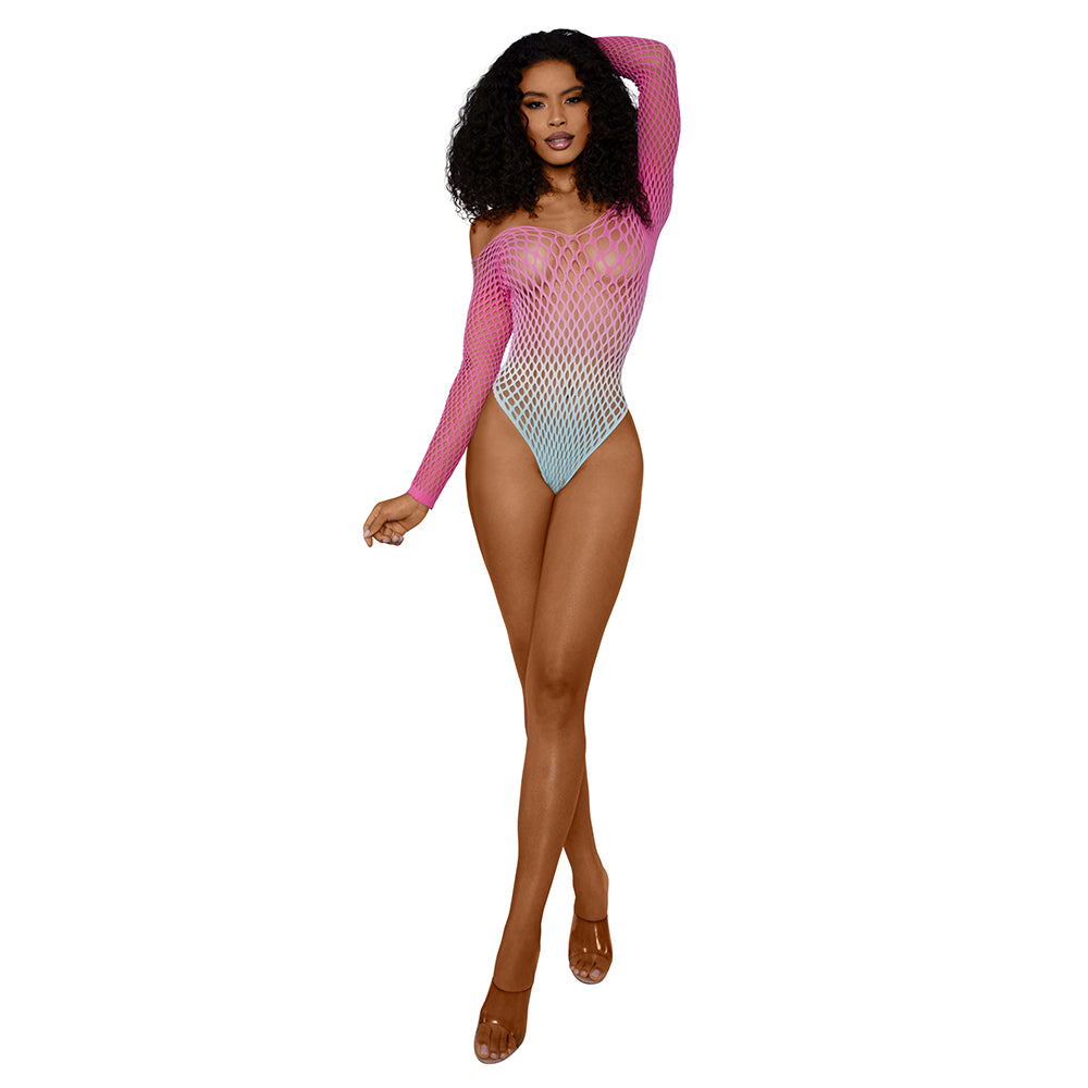Dreamgirl Ombre Net Bodystocking Tropical Sky O/S Dreamgirl Tropical Sky ombre net bodystocking front full-length model view