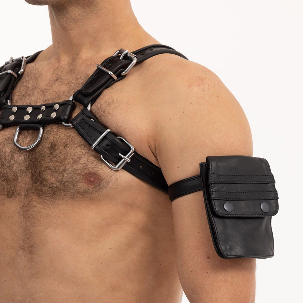 Prowler RED Leather Wallet Black Black Prowler RED leather snap-flap wallet worn on upper arm
