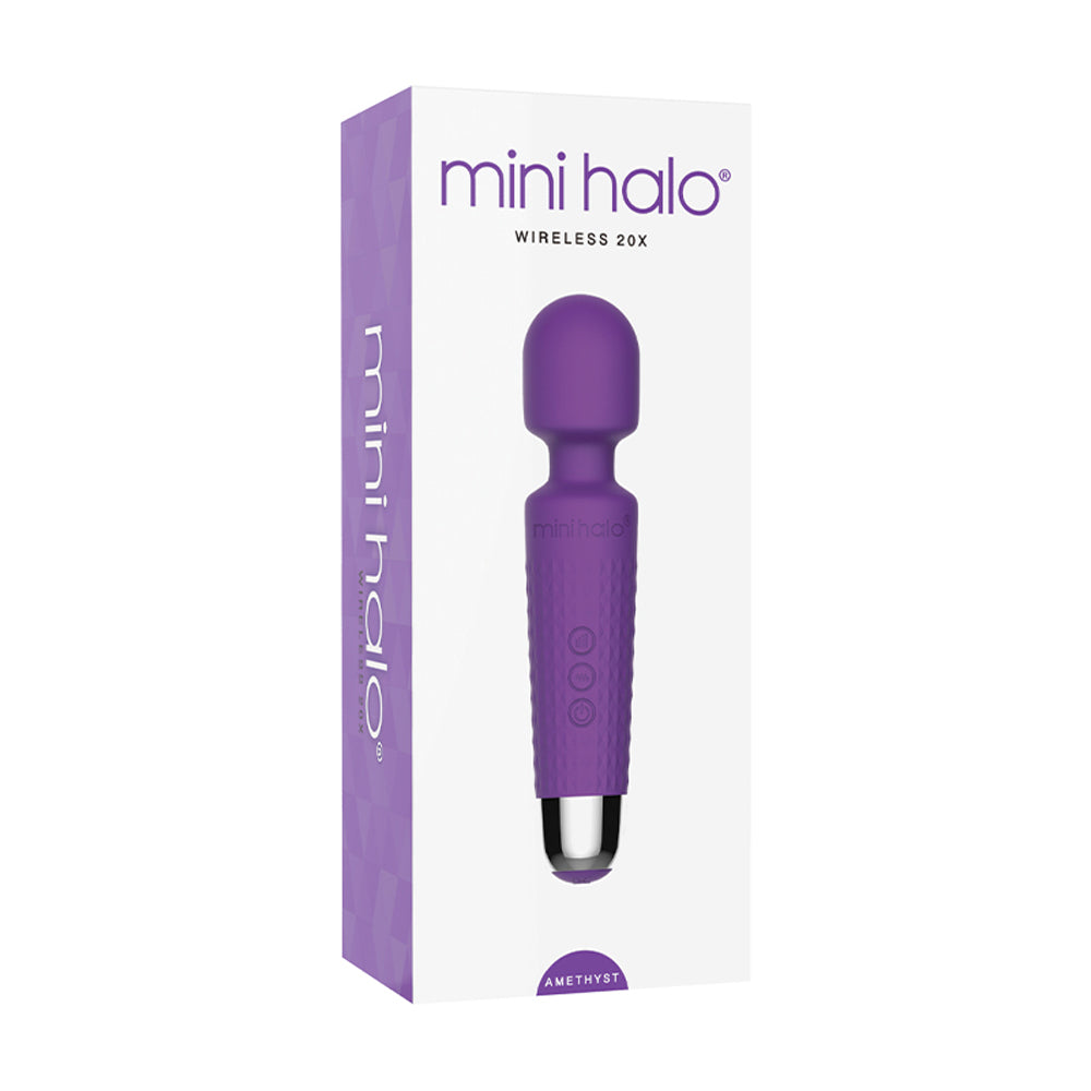 Mini Halo Wireless Wand 20X Silicone Amethyst Amethyst Shibari Mini Halo 20X wireless wand in retail box