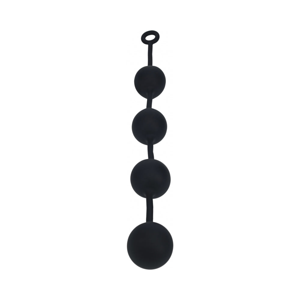 LEVELZ Round Silicone Anal Balls XXLarge 60 mm Black 2XL black LEVELZ anal balls with four graduated beads