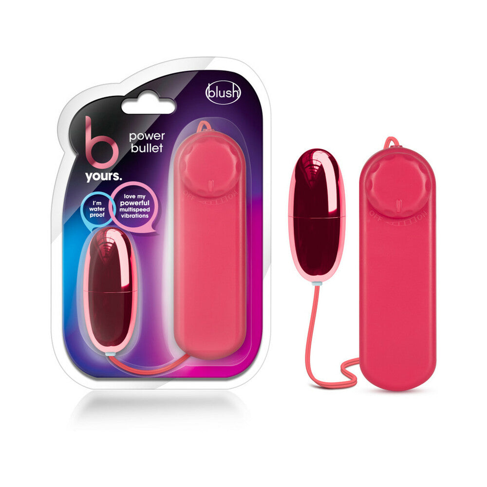 B Yours Power Bullet Remote-Controlled Egg Vibrator Cerise B Yours Power Bullet Cerise egg vibrator remote and retail package