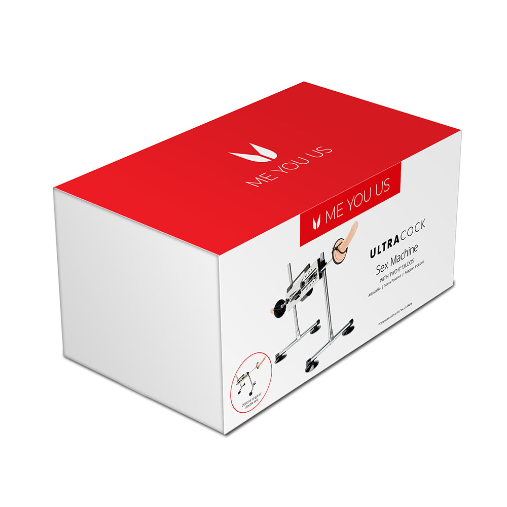 Me You Us UltraCock Sex Machine Me You Us UltraCock Sex Machine white-and-red carton with machine diagram