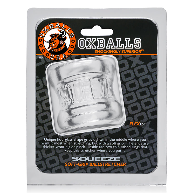 OxBalls Squeeze, Ball Stretcher, Clear OxBalls Squeeze Clear Square Ball Stretcher in package