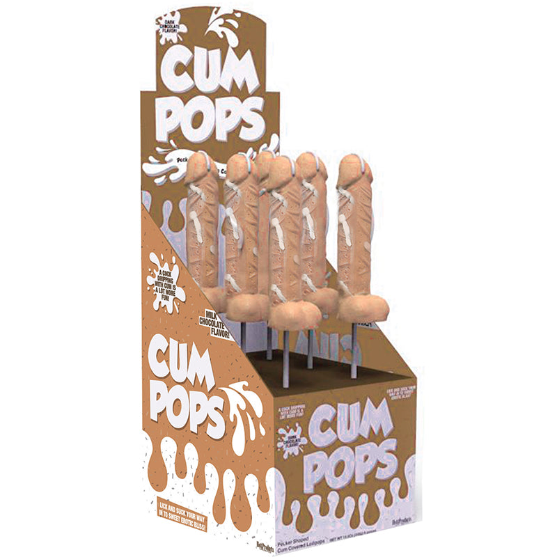 Cum Cock Pops Milk Chocolate Flavored Dp 6pcs/per Milk Chocolate Cock Pops Six-Count Tan Counter Display