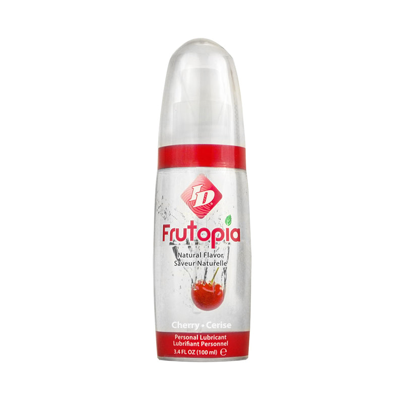 ID Frutopia Cherry Flavored Lubricant 3.4 fl oz Clear ID Frutopia Cherry lubricant bottle with red band and cap