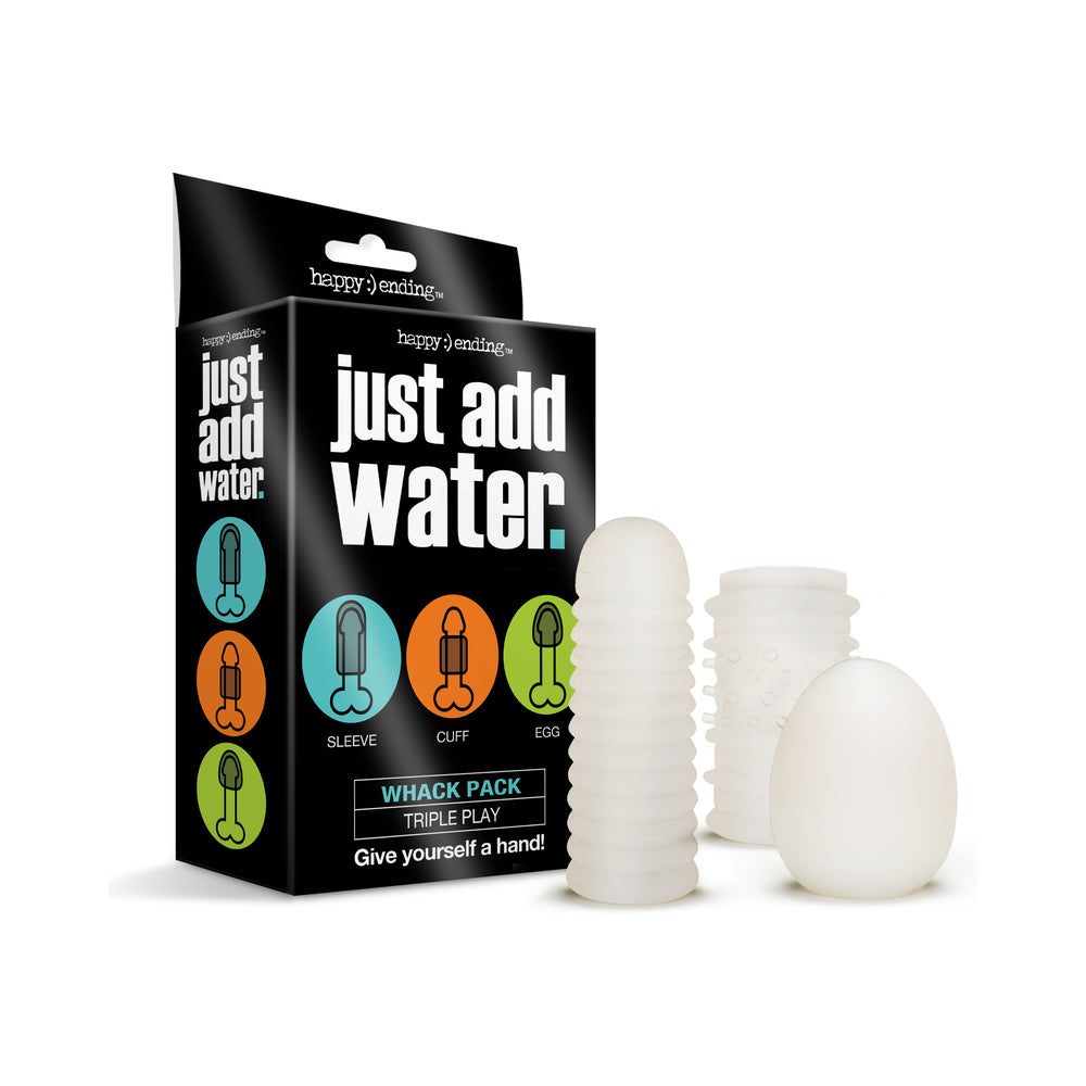Just Add Water Whack Pack Triple Play Just Add Water Whack Pack Triple Play box with three white TPE pieces