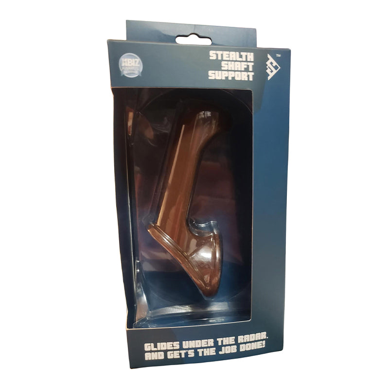 Stealth Shaft Support Chocolate Size A Chocolate Stealth Shaft Support Size A in dark blue window box