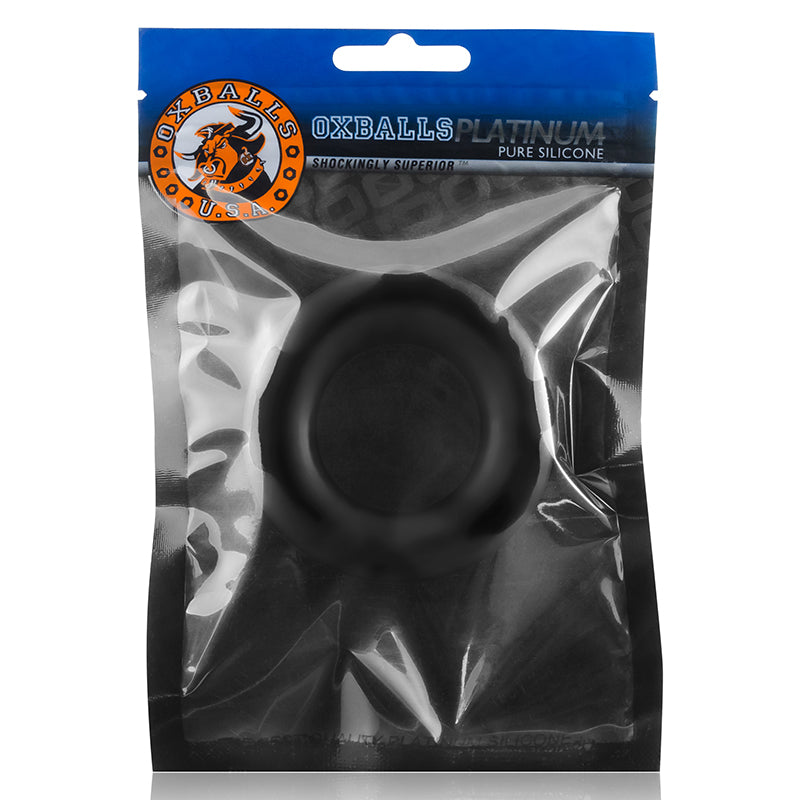 OxBalls Cock-T, Cockring, Black OxBalls Cock-T Black Silicone Ring in blue foil pouch