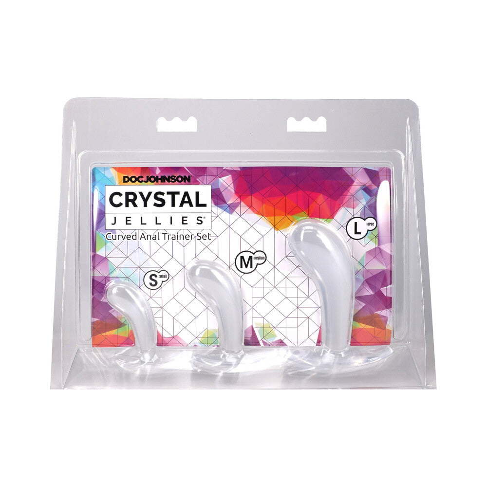 Crystal Jellies Curved Anal Trainer Set Clear Crystal Jellies Curved Anal Trainer Set Clear