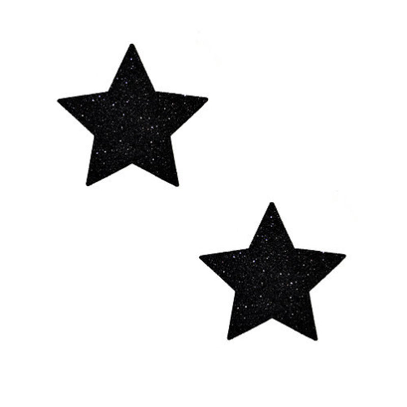 Neva Nude Pasty Starry Night Glitter Malice Black Set of 6 Pair of black glitter Neva Nude Starry Night five-point pasties
