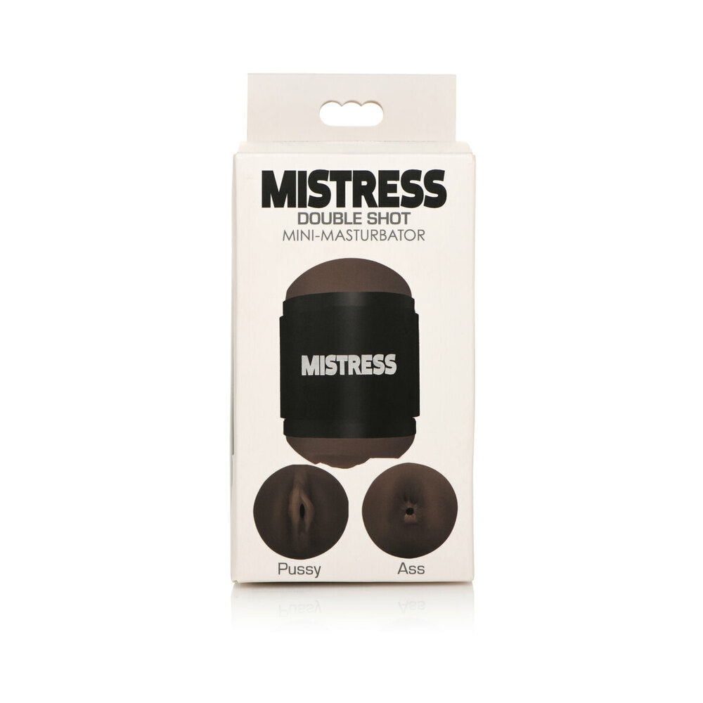 Curve Toys Mistress Double Shot Mini Masturbator Pussy & Ass Dark Mistress Double Shot dark pussy and ass retail box