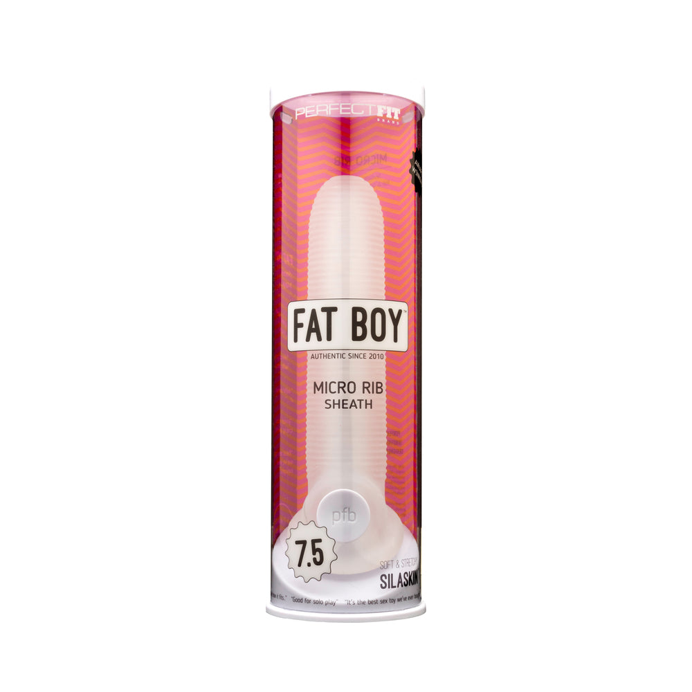 Perfect Fit Fat Boy Micro Ribbed Sheath 7.5 in. Clear Perfect Fit Fat Boy Micro Ribbed Sheath 7.5 in. Clear