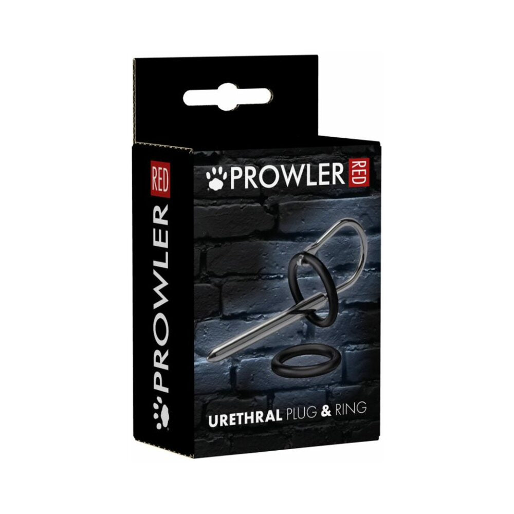 Prowler RED Urethral Plug & Ring Stainless Steel Prowler RED stainless steel urethral plug and ring retail box
