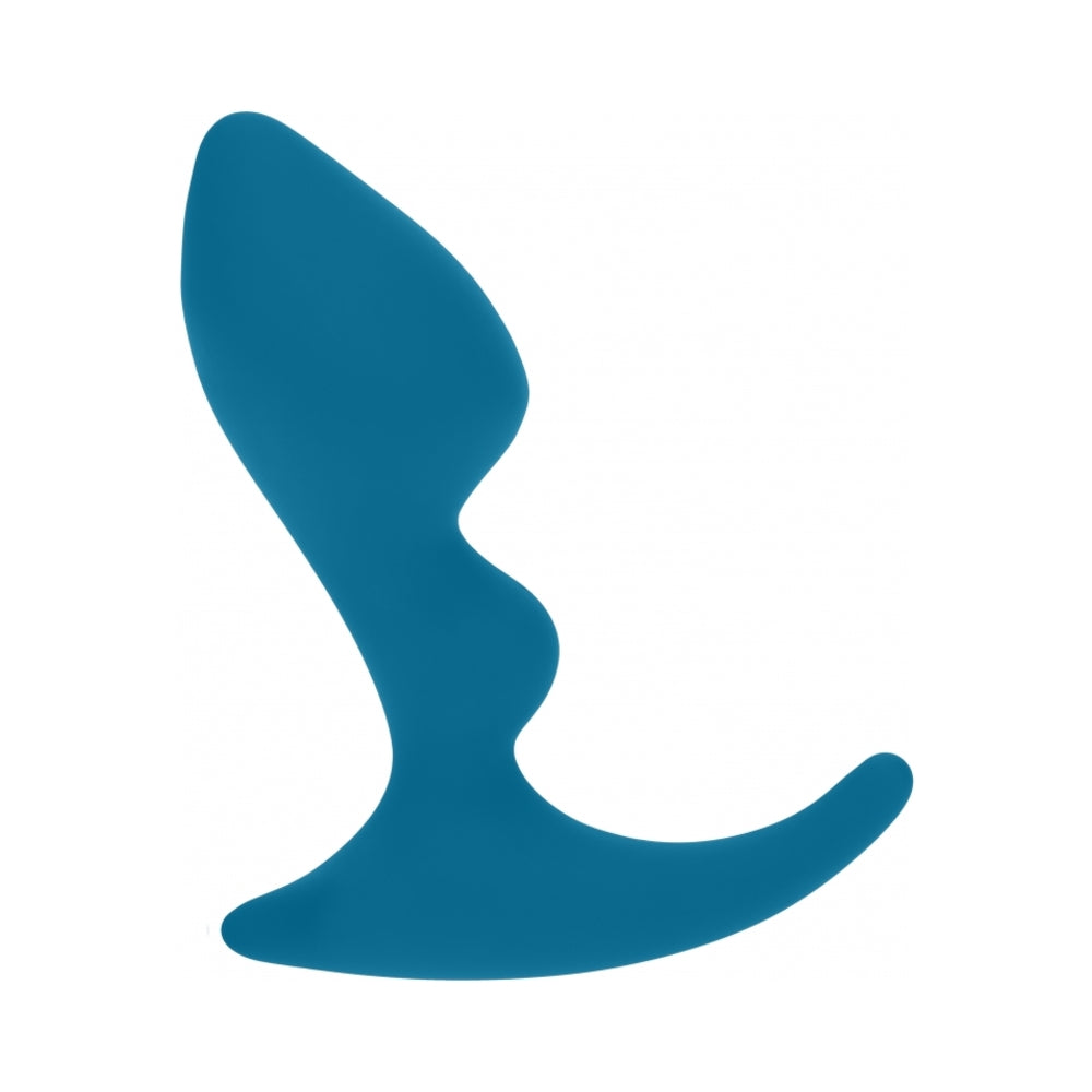LEVELZ Double Ripple Silicone Prostate Massager Teal Teal LEVELZ Double Ripple curved silicone massager