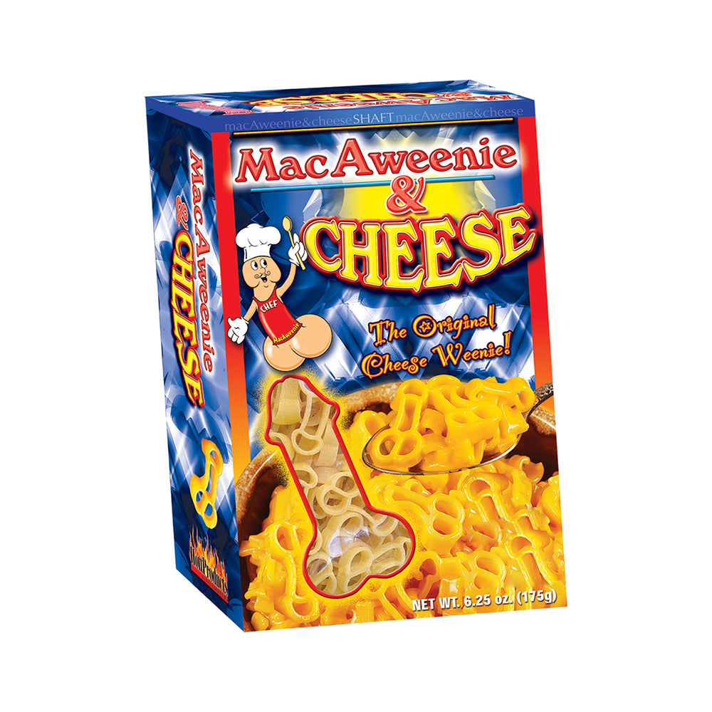 MacAweenie & Cheese MacAweenie and Cheese colorful box with pasta bowl and cartoon chef