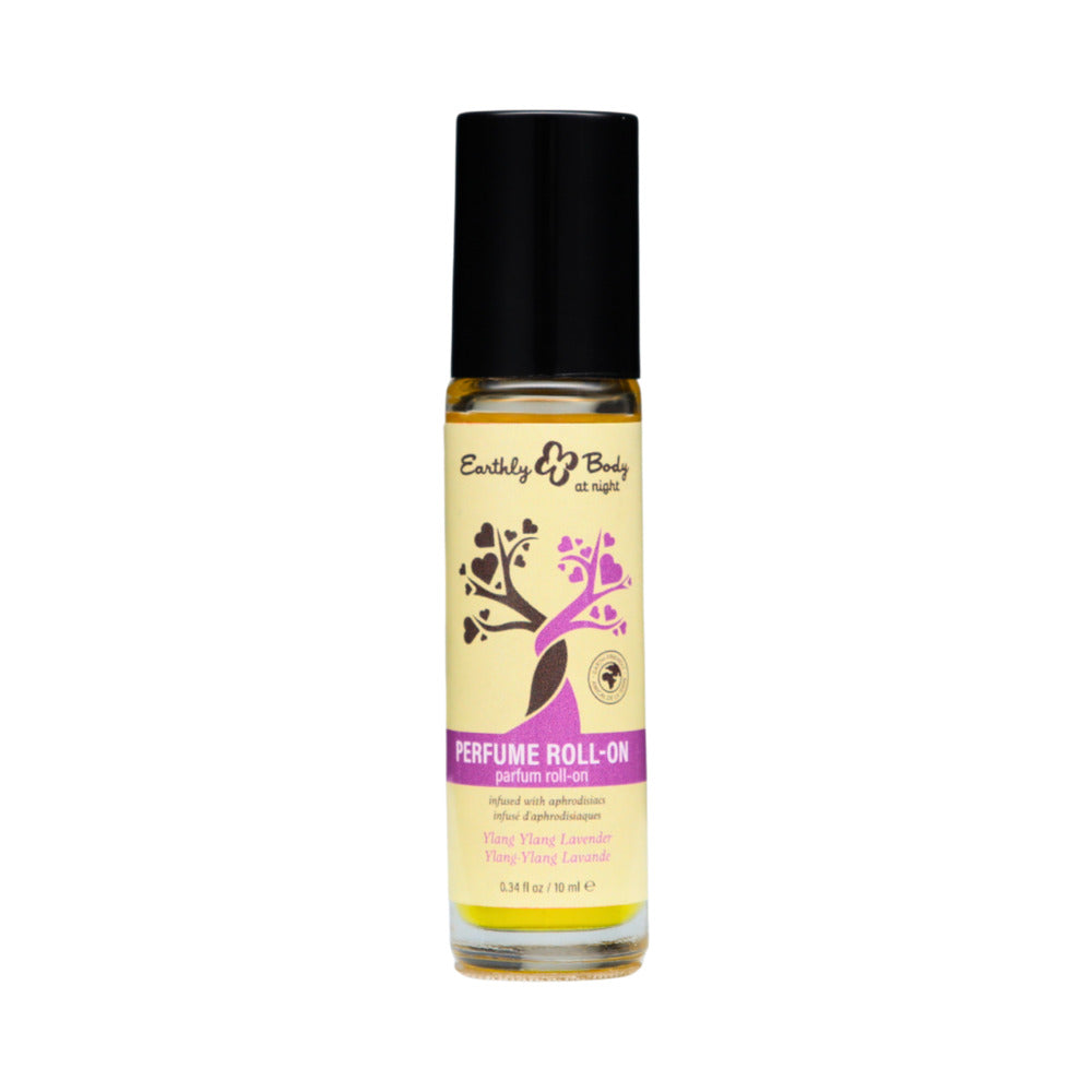Earthly Body at Night Aphrodisiac Roll-on Perfume Ylang Ylang Lavender 0.34 oz. Earthly Body Ylang Ylang Lavender roll-on perfume with purple label