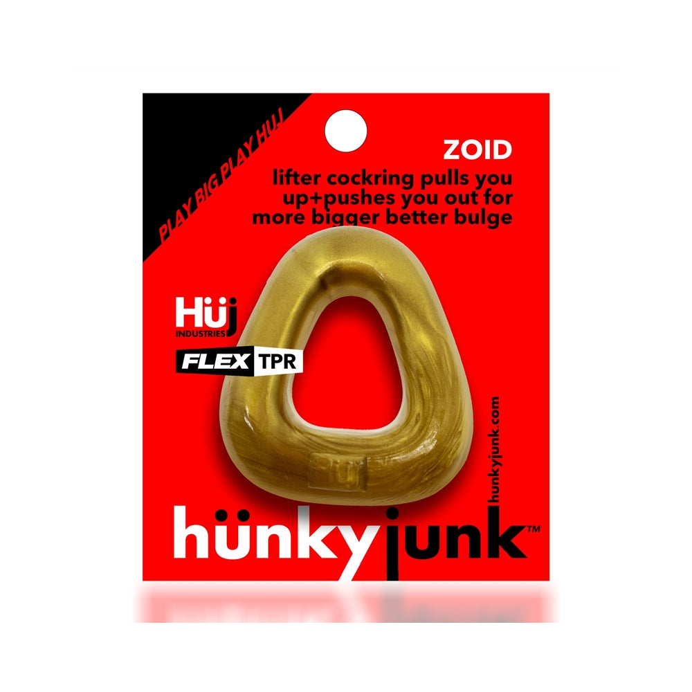 Hunkyjunk Zoid Trapezoid Lifter Cockring Bronze Metallic Hunkyjunk Zoid Bronze ring in red retail package
