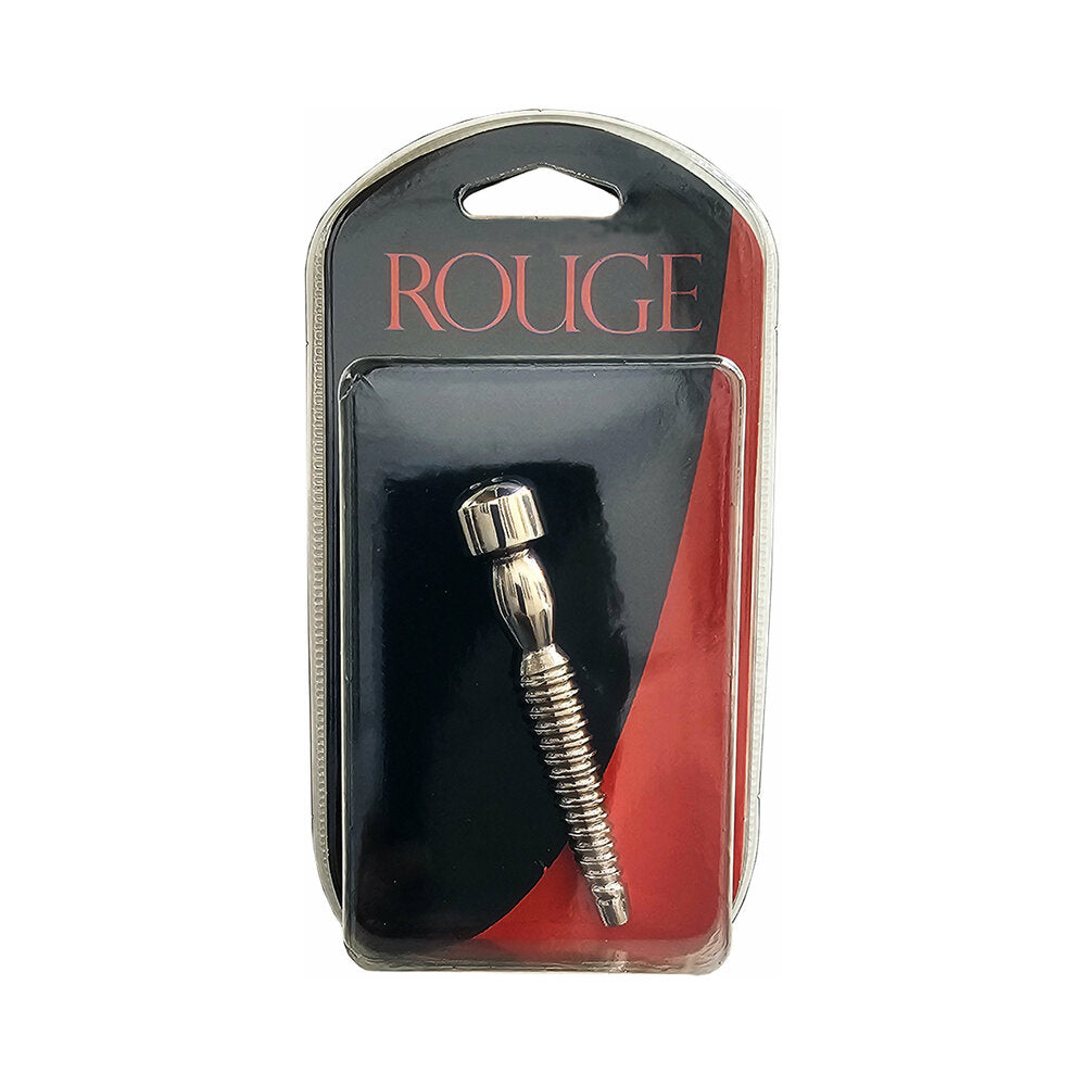 Rouge Stainless Steel Shower Penis Plug Rouge silver stainless steel shower-head penis plug in black and red blister pack