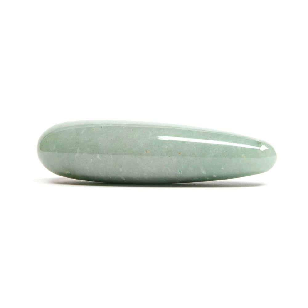 Chakrubs Indian Jade Original Green Aventurine Wand Side profile of pale-green Chakrubs Indian Jade Original wand