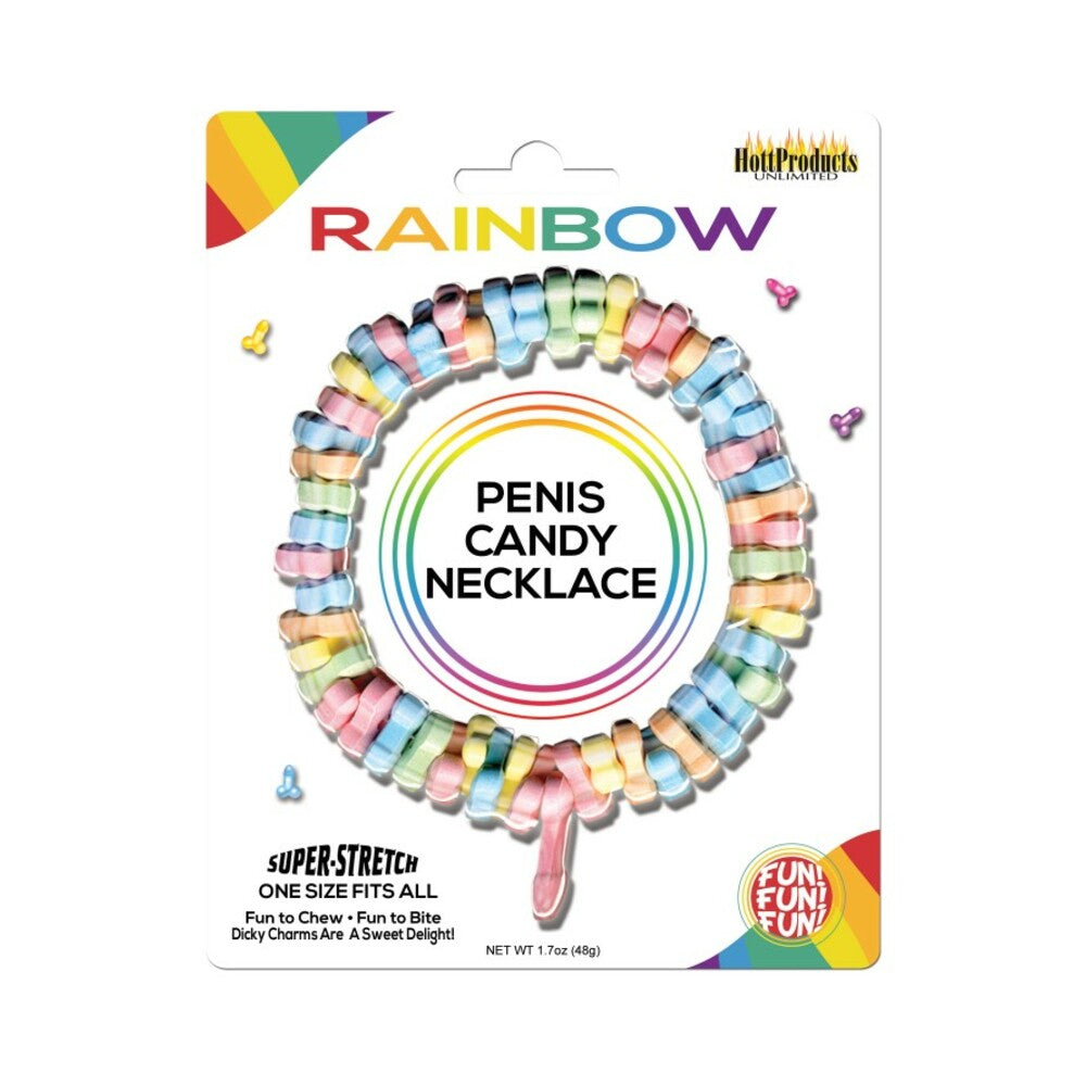 Dicky Charms Necklace Dicky Charms multicolor penis candy necklace on white card