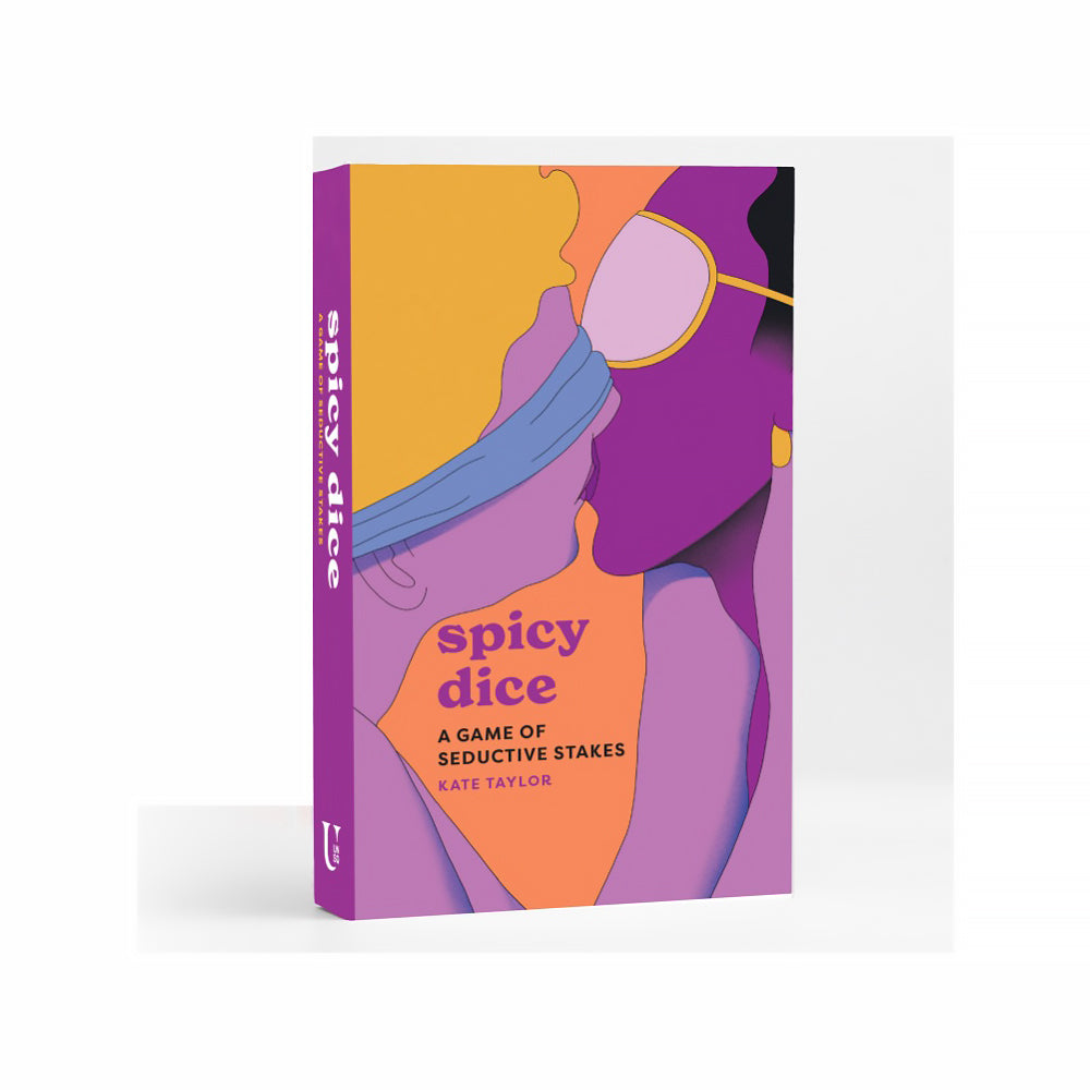 Spicy Dice: A Game of Seductive Stakes Purple orange and pink Spicy Dice boxed game with illustrated cover