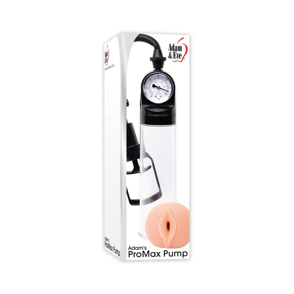 Adam & Eve Adam''s ProMax Pump Adam & Eve ProMax penis pump clear cylinder with black gauge and squeeze handle
