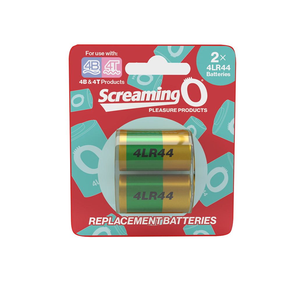 Screaming O 4LR44 Batteries Two Screaming O 4LR44 gold batteries in blister package