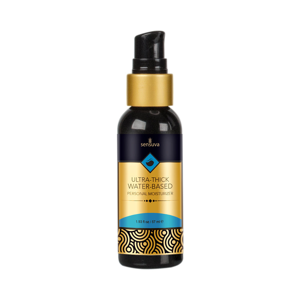 Sensuva Ultra-Thick Water-Based Personal Moisturizer 2 oz. Sensuva Ultra-Thick 2 oz black dispenser with gold and blue label