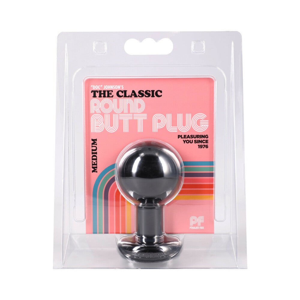 The Classic Round Butt Plug Black Medium The Classic Round Butt Plug Black Medium