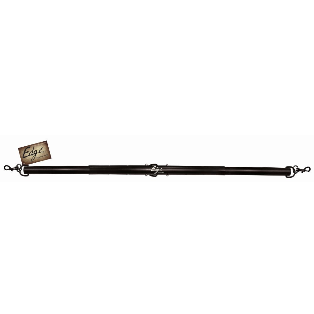 Sportsheets Edge Adjustable Spreader Bar Sportsheets Edge Spreader Bar extended black bar with silver clips and center hardware