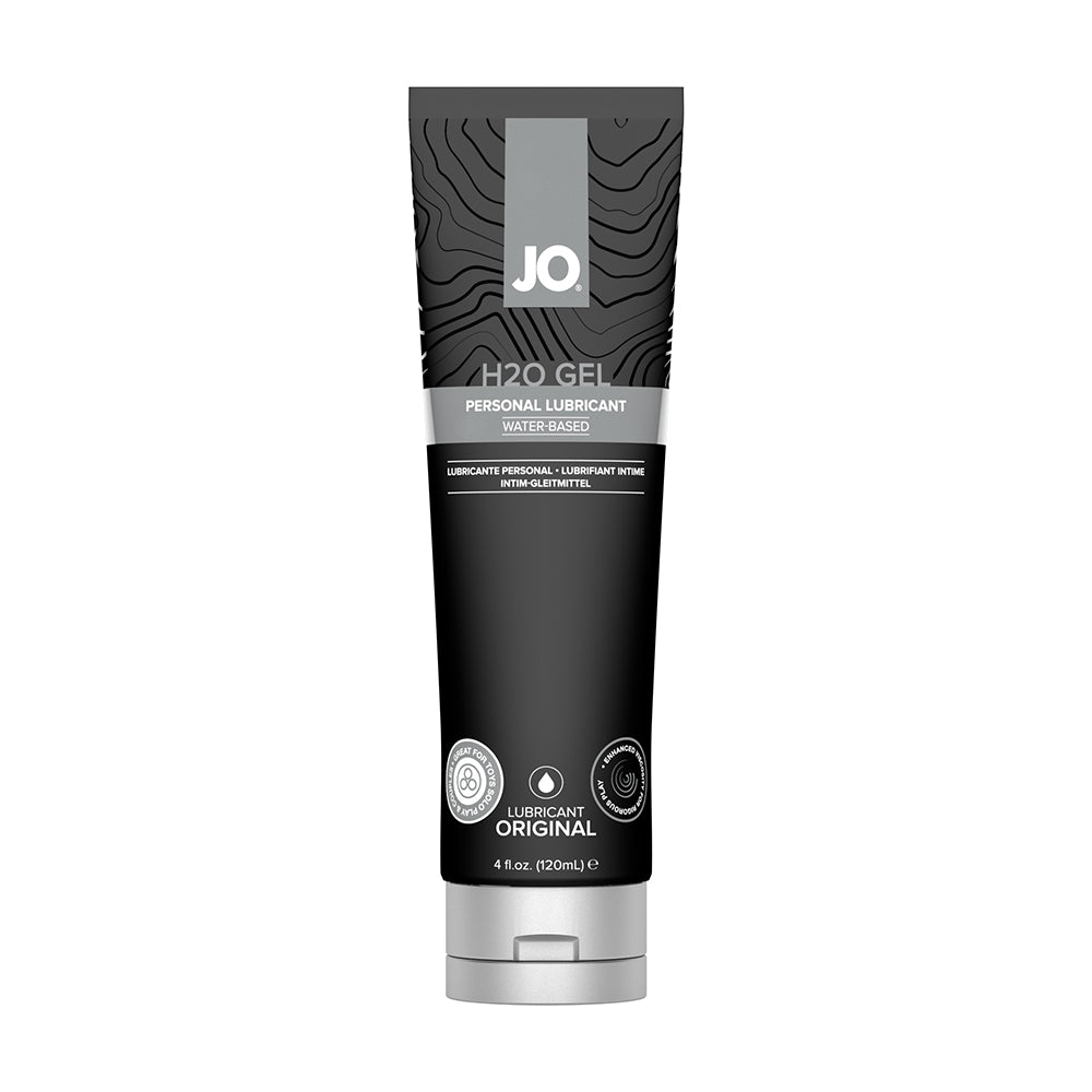 JO H2O Gel Water-Based Personal Lubricant 4 oz. System JO H2O Gel 4 oz black squeeze tube front view