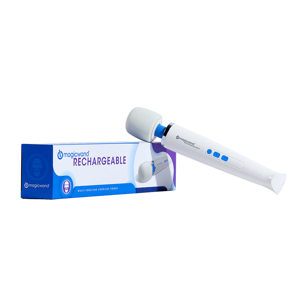 Magic Wand Rechargeable HV-270 Massager Magic Wand Rechargeable HV-270 Massager white wand beside blue retail box