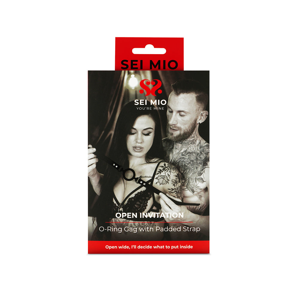 SEI MIO Open Invitation Sturdy O-Ring Gag SEI MIO Open Invitation O-ring gag in black retail package