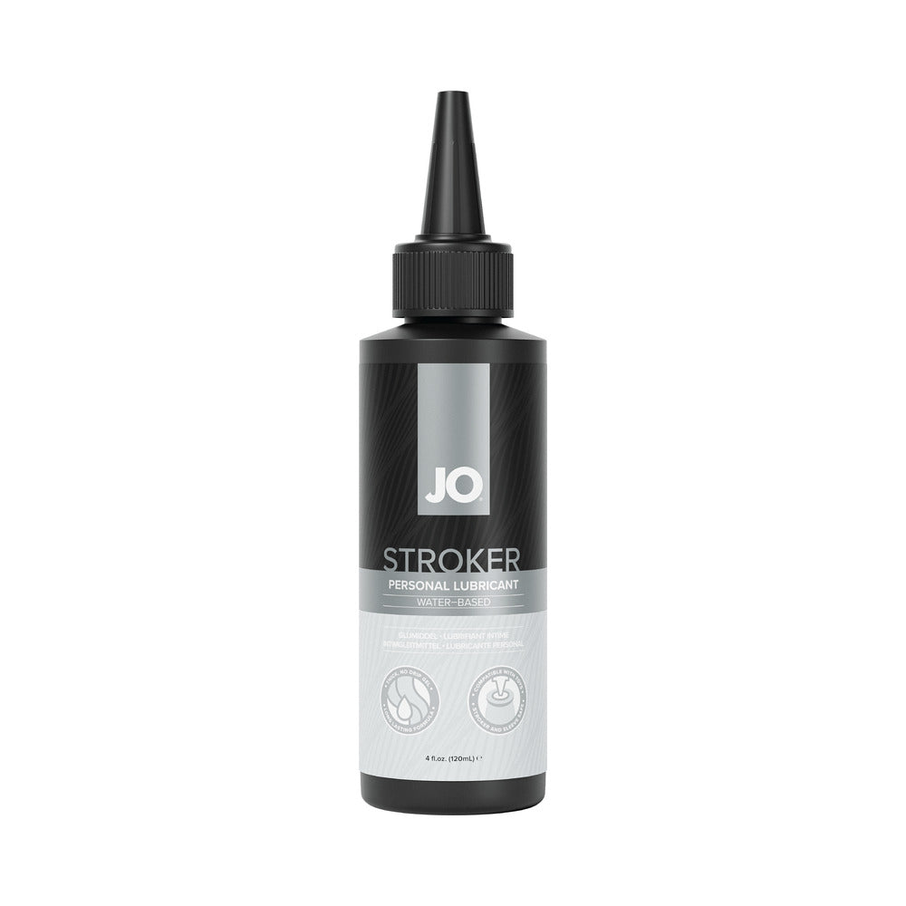 JO Stroker Lubricant 4 oz. JO Stroker 4 oz black bottle with pointed dispenser
