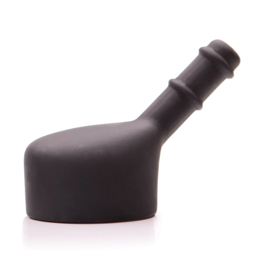 Tantus Rumble Convertible Head Attachment for Rumble Wand Black Tantus Rumble Convertible head with block base and angled connector