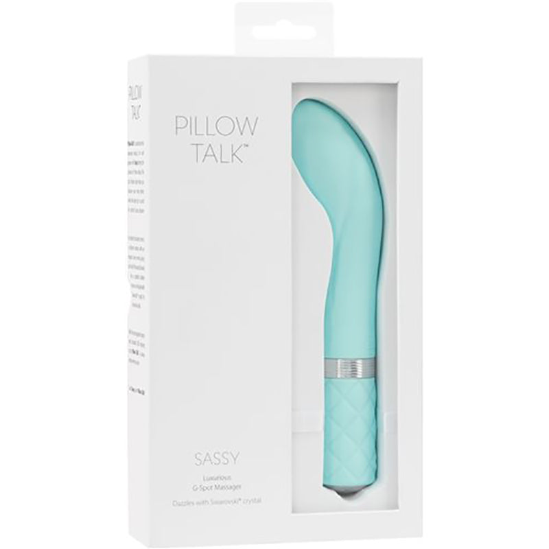 Pillow Talk Sassy G-spot Teal BMS Pillow Talk Sassy teal curved G-spot vibrator in window box