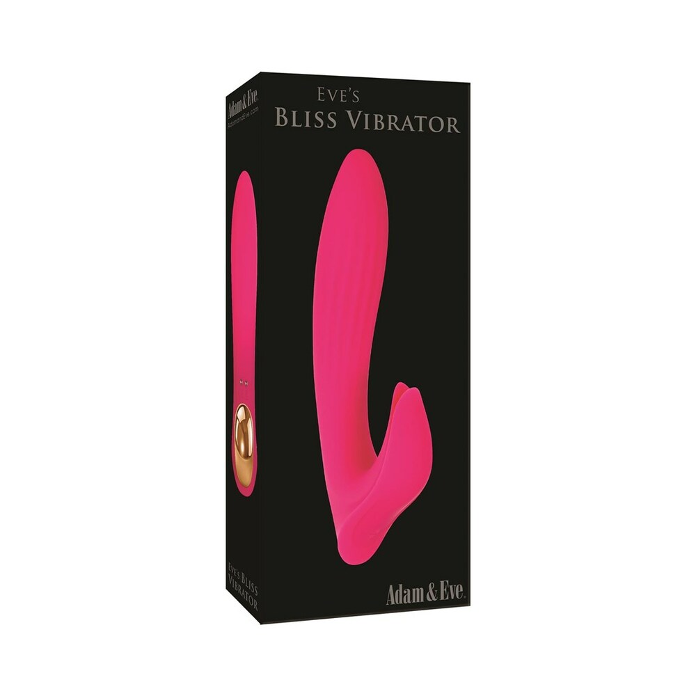 Adam & Eve Eve''s Bliss Vibrator Adam & Eve Eve's Bliss pink vibrator pictured on black retail box
