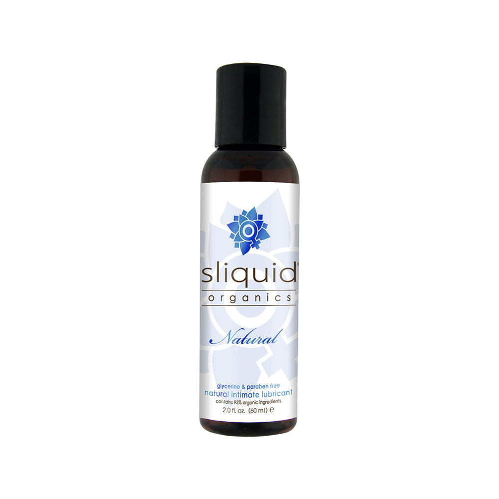 Sliquid Organics Natural 2oz Sliquid Organics Natural 2 oz slim dark bottle with black cap and blue emblem