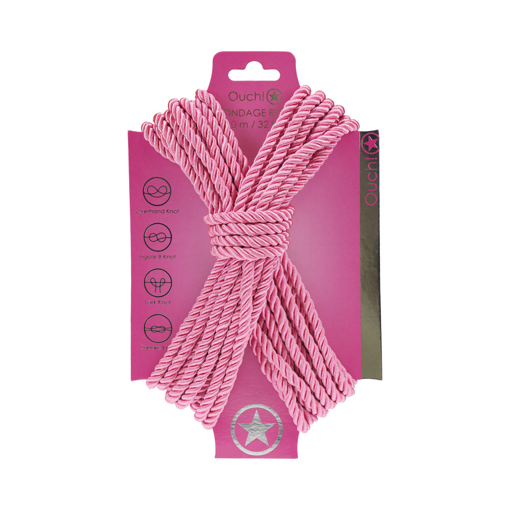 Ouch! Bondage Rope 10 m Nylon Pink Shots Ouch pink 10 m twisted nylon bondage rope on card