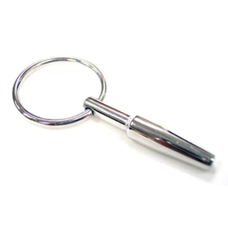Rouge Stainless Steel Urethral Probe Polished Rouge stainless steel urethral probe with circular finger ring