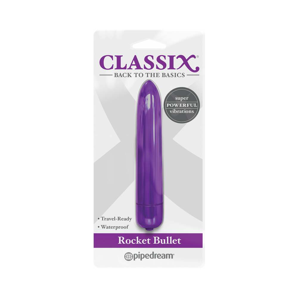 Classix Rocket Bullet Vibrator Purple Pipedream Classix Rocket Purple Bullet Vibrator package