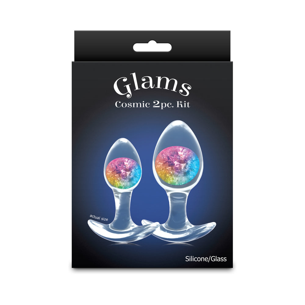 Cosmic Glams 2-Piece Plug Kit Rainbow Rainbow Cosmic Glams two-piece plug kit with multicolor glitter marbles