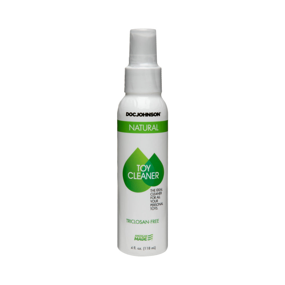 Doc Johnson Natural 4oz Toy Cleaner Doc Johnson Natural Toy Cleaner slim white 4 oz spray bottle with green circle label