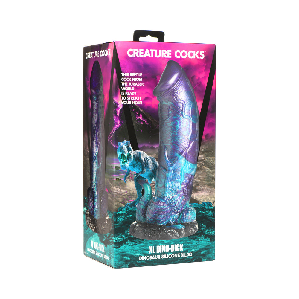Creature Cocks XL Dino Dick Dinosaur Silicone Dildo Creature Cocks XL Dino Dick multicolor dinosaur dildo in retail box