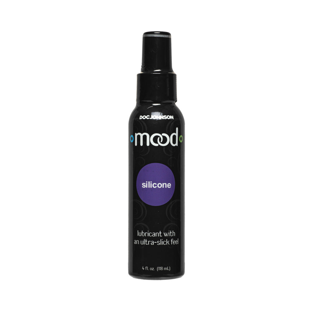 Mood - Lube - Silicone 4oz Mood Silicone Lubricant 4 oz black pump bottle front