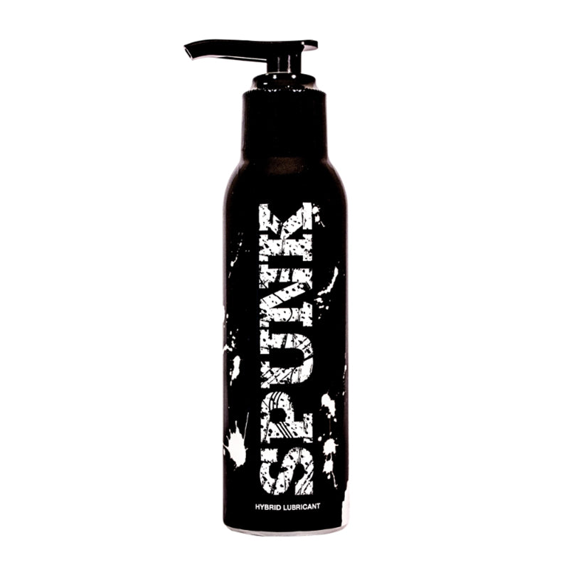 Spunk Lube Hybrid 8oz Spunk Lube Hybrid 8 oz tall black pump bottle with white branding