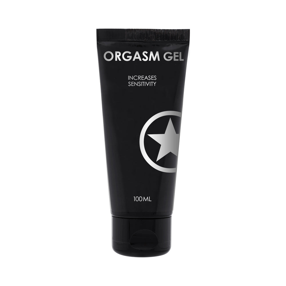 Shots Orgasm Gel 3 oz. Black 3 oz Shots mint and capsicum topical gel tube with white star mark