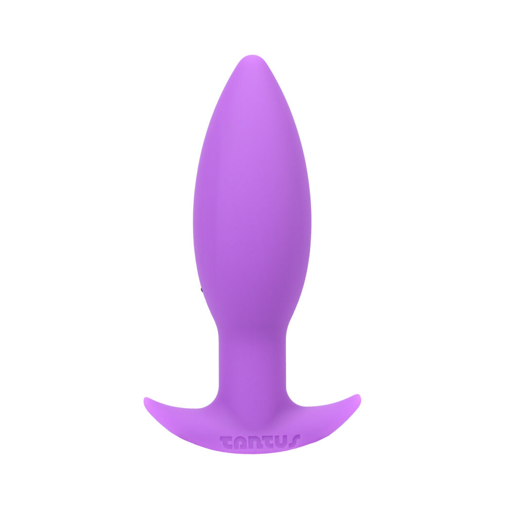 Tantus Neo Plug Lilac (Bag) Tantus Neo lilac plug front view of tapered leaf-shaped body