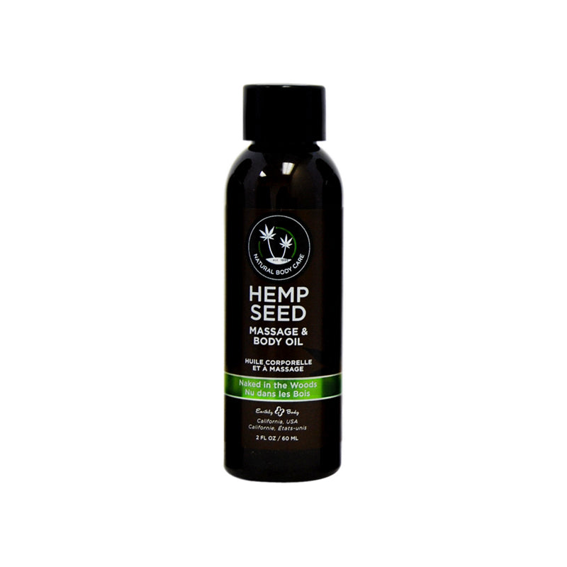Earthly Body Massage Oil Naked in the Woods 2oz Earthly Body Naked in the Woods Massage Oil black 2 oz bottle with green label band