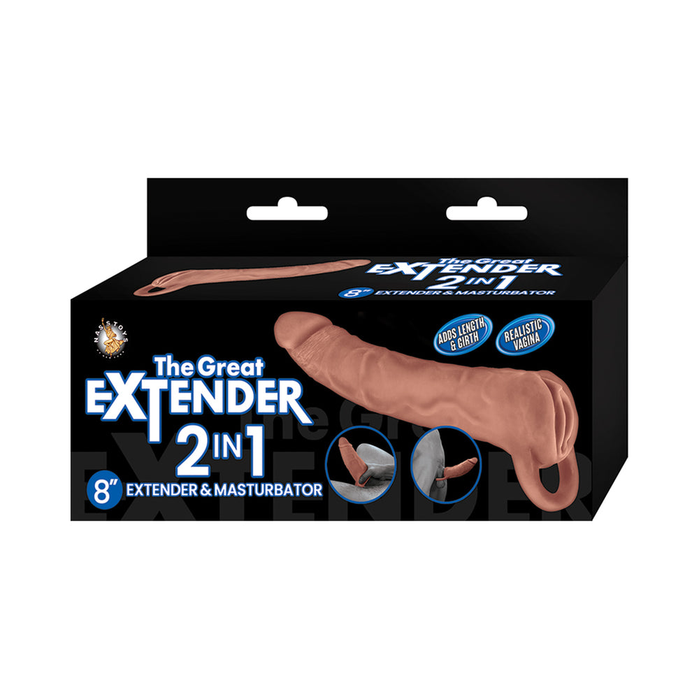 The Great Extender 2 in 1 Extender&Masturbator 8in Brown The Great Extender 2 in 1 Extender&Masturbator 8in Brown
